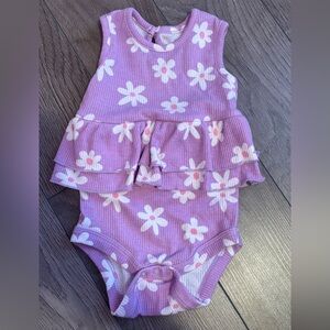 George Purple Floral Ruffle Baby One-Piece Bodysuit